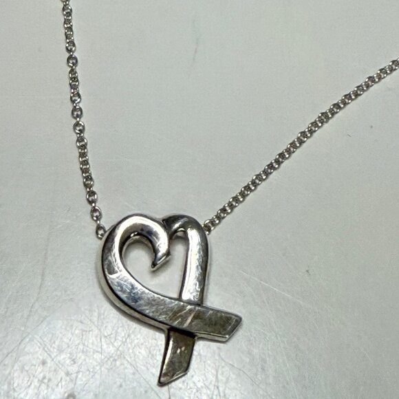 Tiffany & Co Paloma Picasso Loving Heart Sterling Silver 16" Necklace - Picture 6 of 8